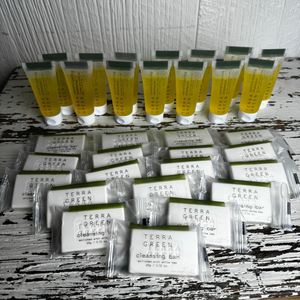 Terra Green Hotel Travel Sample Size Soaps and Shampoo Lot of 32 Air BNB - Picture 4 of 7
